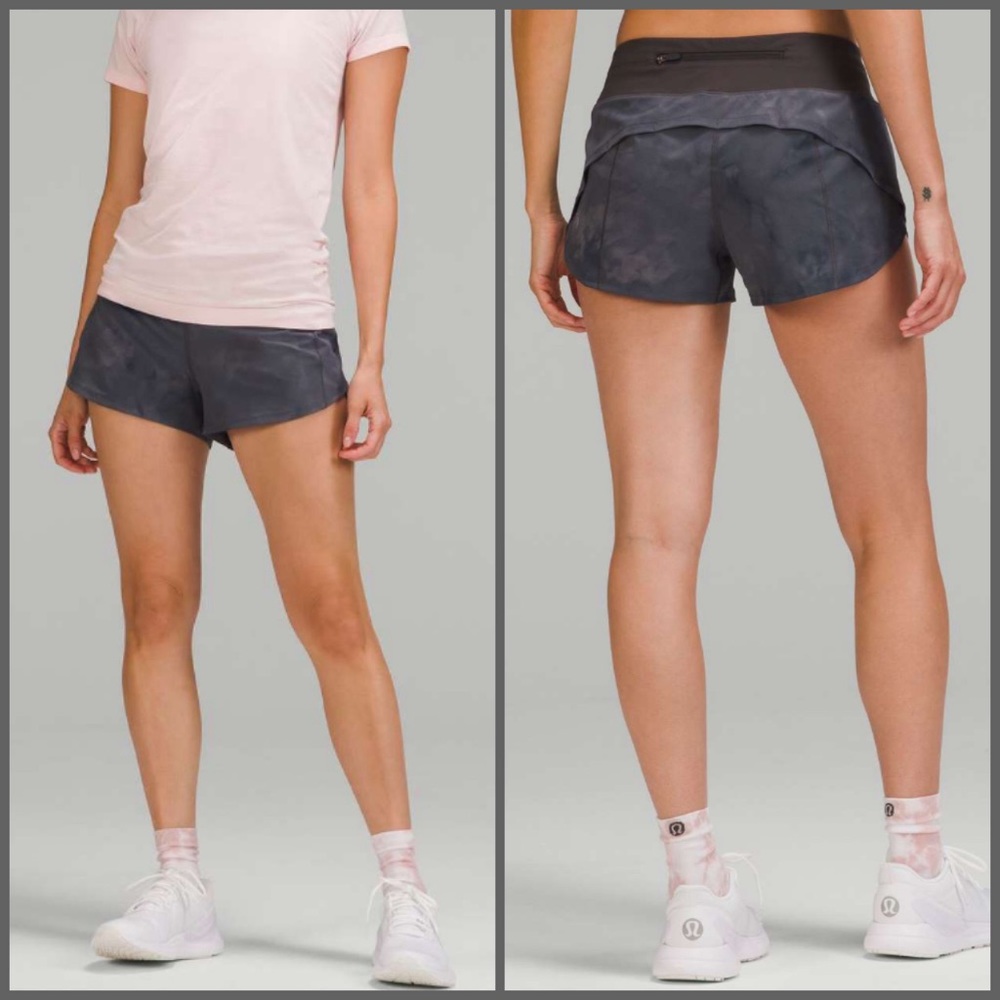 Lululemon Speed Up LR Lined Short 2.5" size 10 NWT Diamond Dye Graphite Grey - Picture 3 of 6
